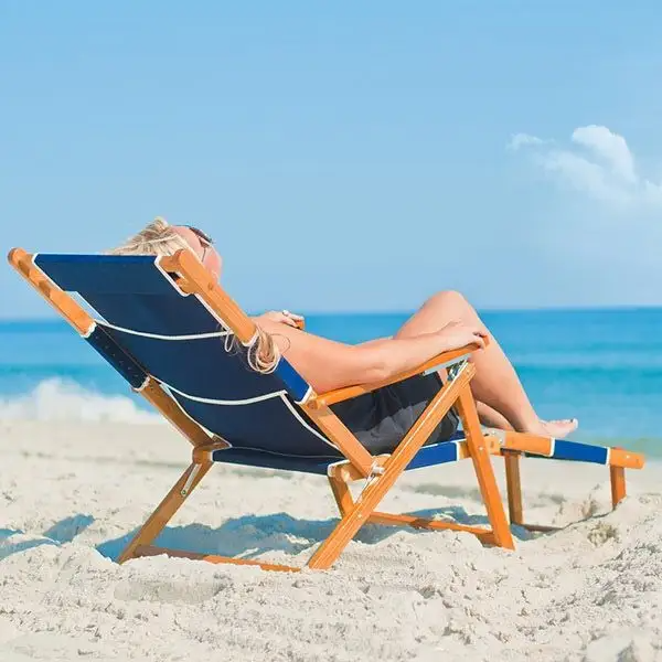 Blue Portable Beach Comfort Beach Chair