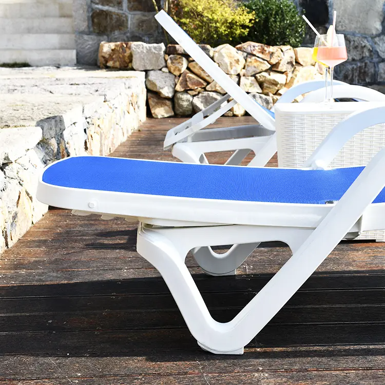 Weatherproof Blue Sunbeds: Sun Lounger for Comfort by the Beach or Poolside