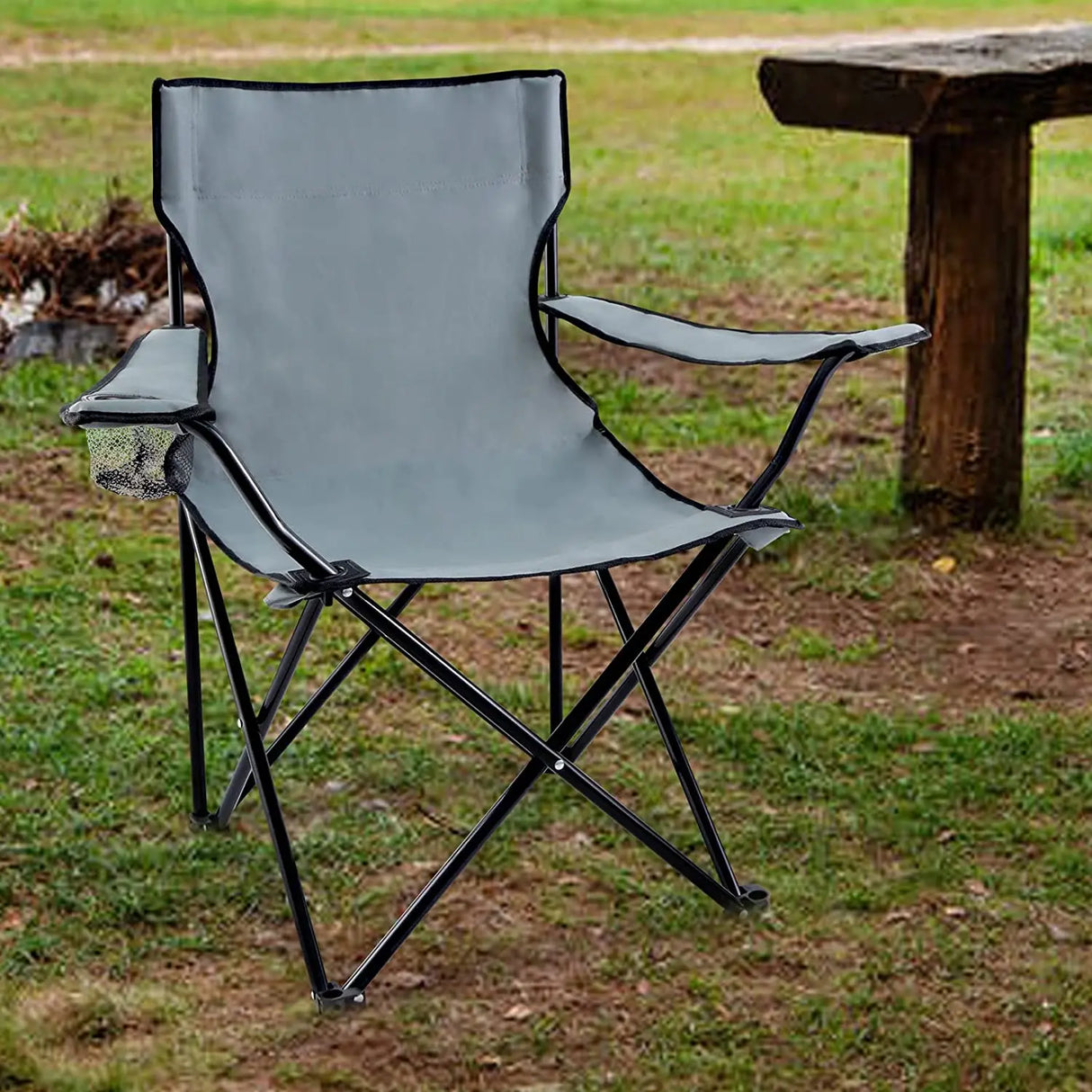 Serenity Shore Convenient Oasis Grey Camping Beach Chair