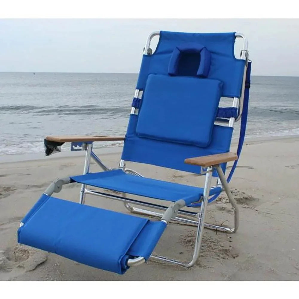 Ostrich Deluxe 3-N-1 Banana Lounge Chair: Ultimate Outdoor Comfort-Blue