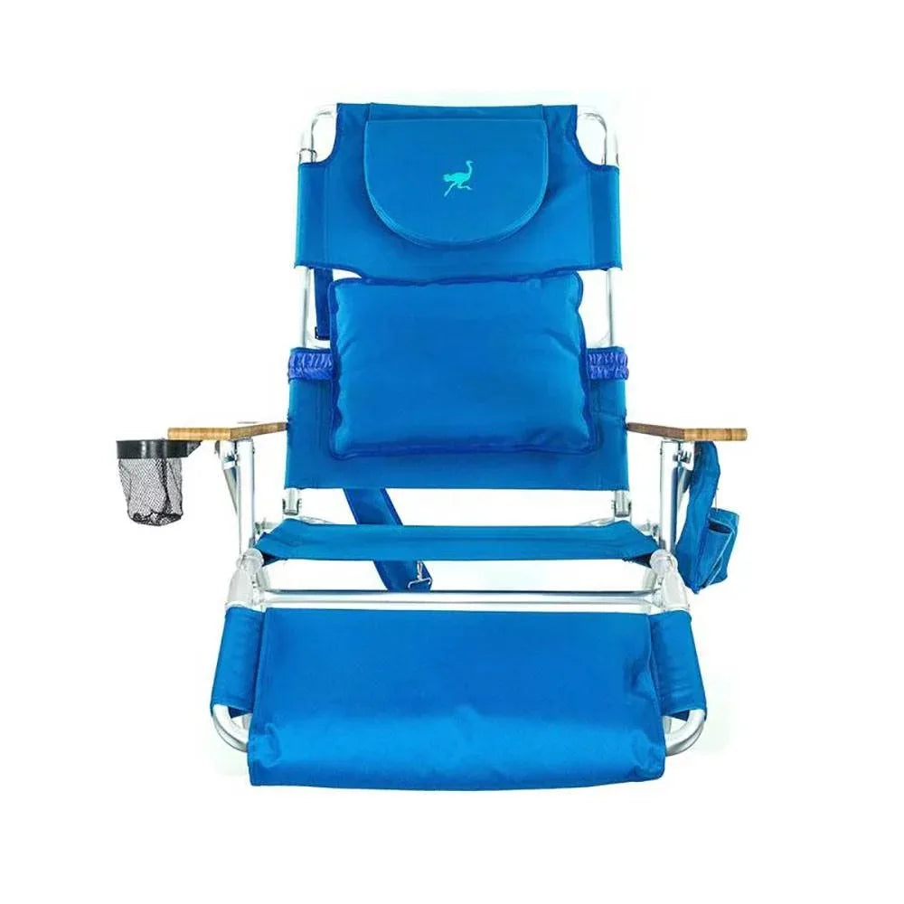 Ostrich Deluxe 3-N-1 Banana Lounge Chair: Ultimate Outdoor Comfort-Blue