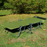 Green Quick-Fold Camp Cot for Adults: Convenient Outdoor Comfort